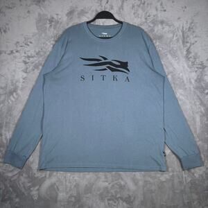 Sitka Gear Logo Long Sleeve Shirt Blue XL Cotton Blend Hunting Tee